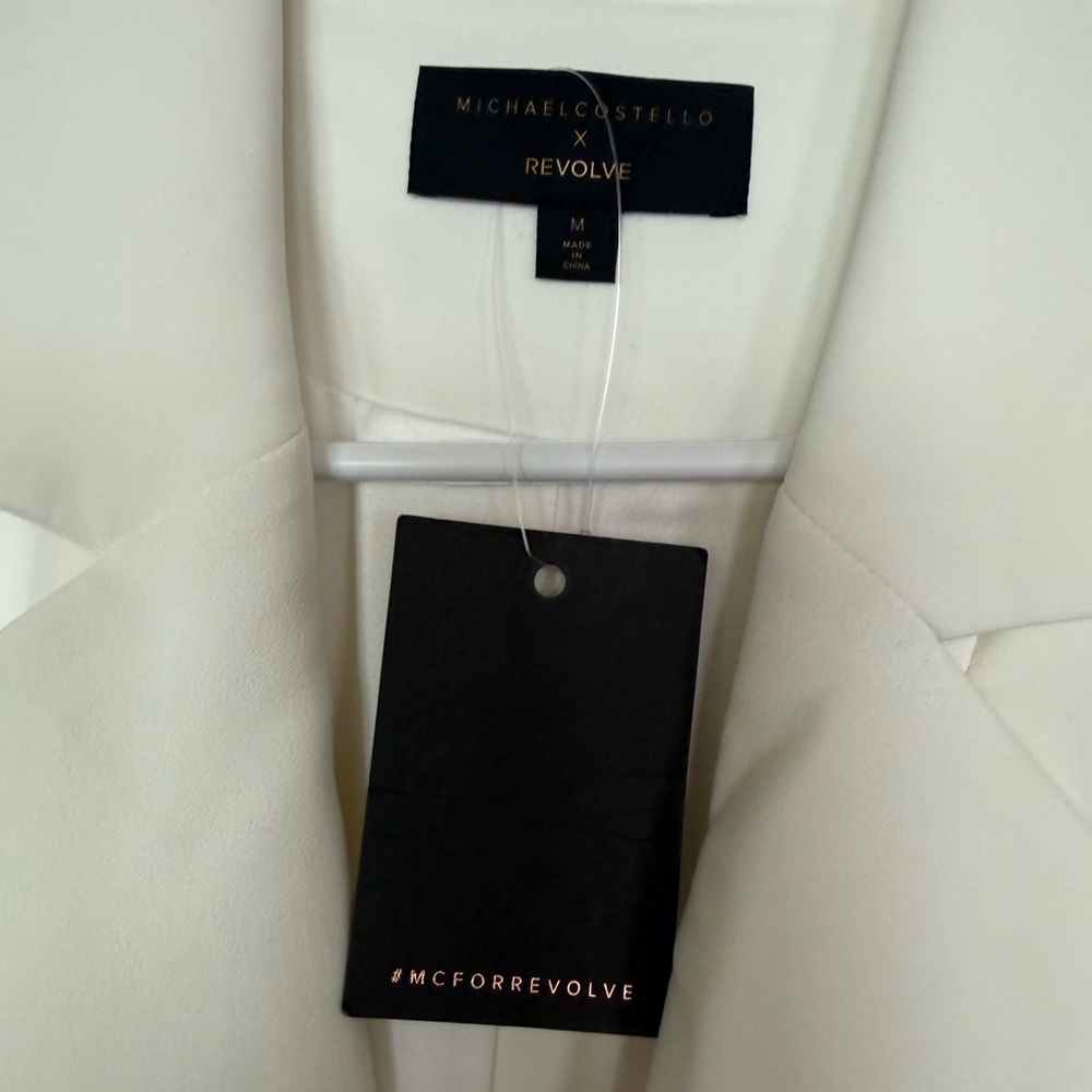 Michael Costello x Revolve Ivory Wide Leg Long Sleeve Jumpsuit Size M NWT - Picture 6 of 6